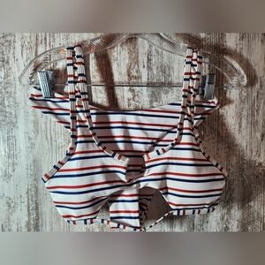 Zaful Red White Blue Striped Bikini Top & Bottom Set Nautical 4th of July Vibes